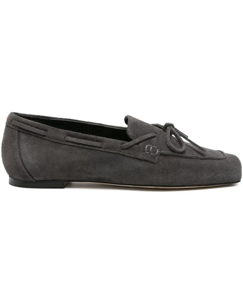aeyde Jasper Cow Suede Leather Charcoal Grau