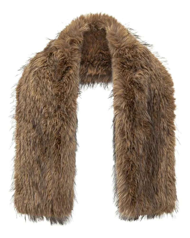 Ganni Alternative Fur Scarf Braun