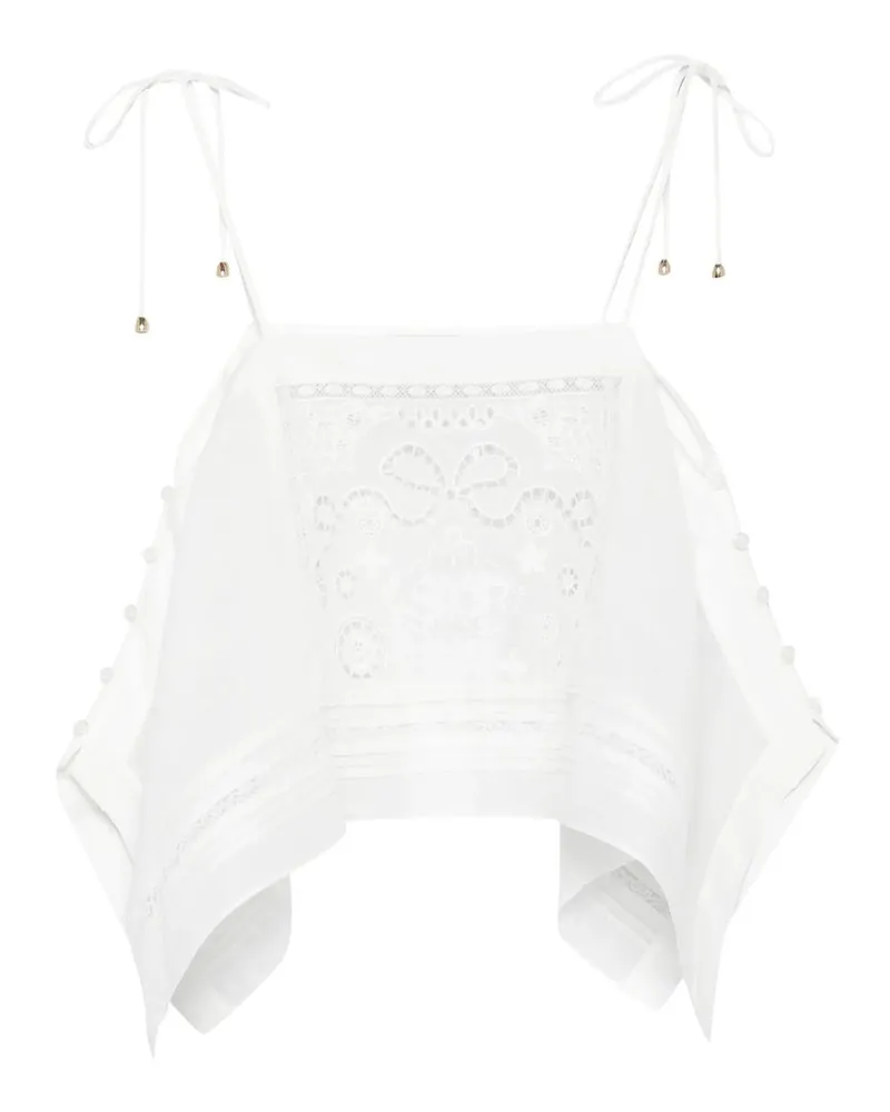 Self-Portrait White Embroidered Top Weiß