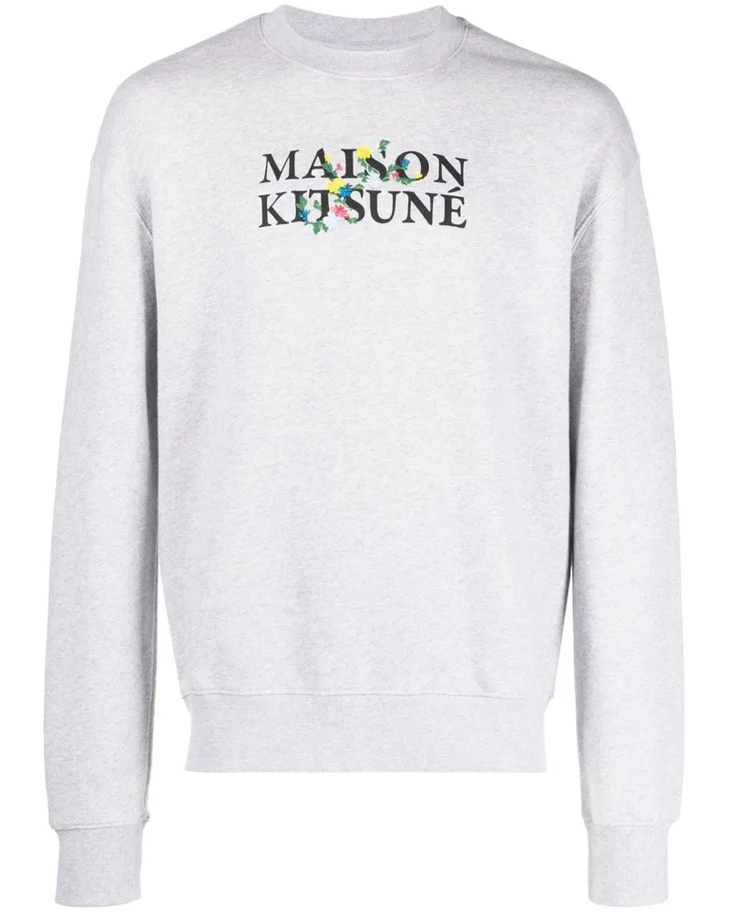 Kitsuné Maison Kitsune Flowers Komfort-Sweatshirt Lm00308km0307 Grau