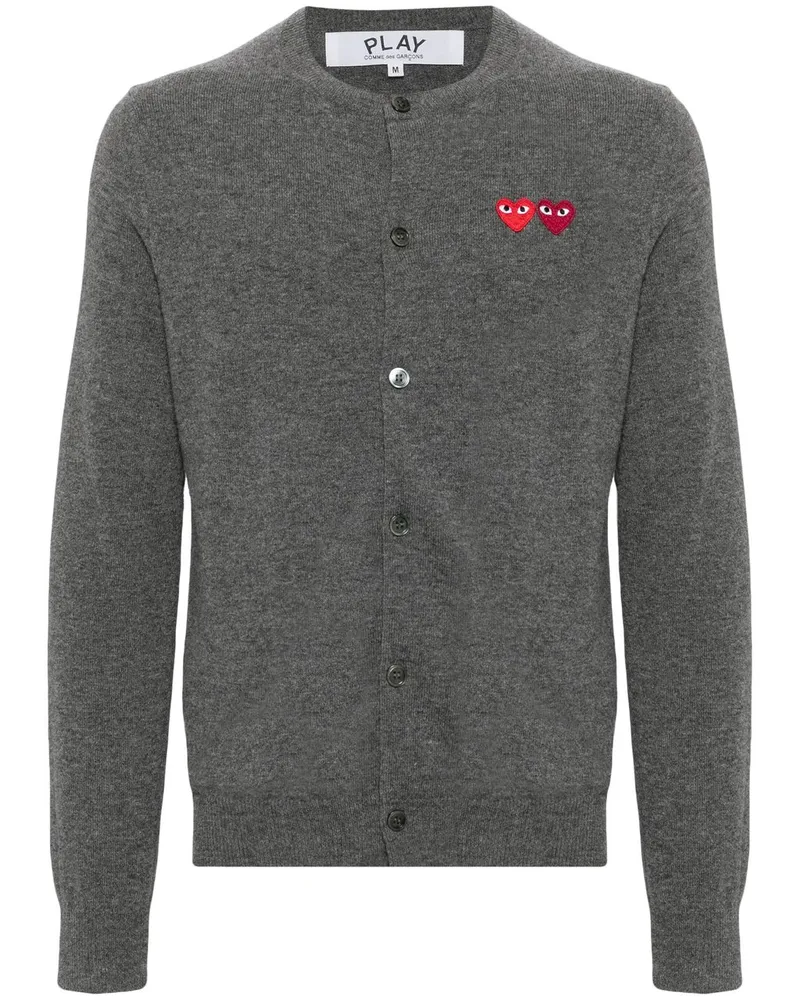 Comme des Garçons Rundhals Doppel Burgendy Emblem Axn057051 Grau