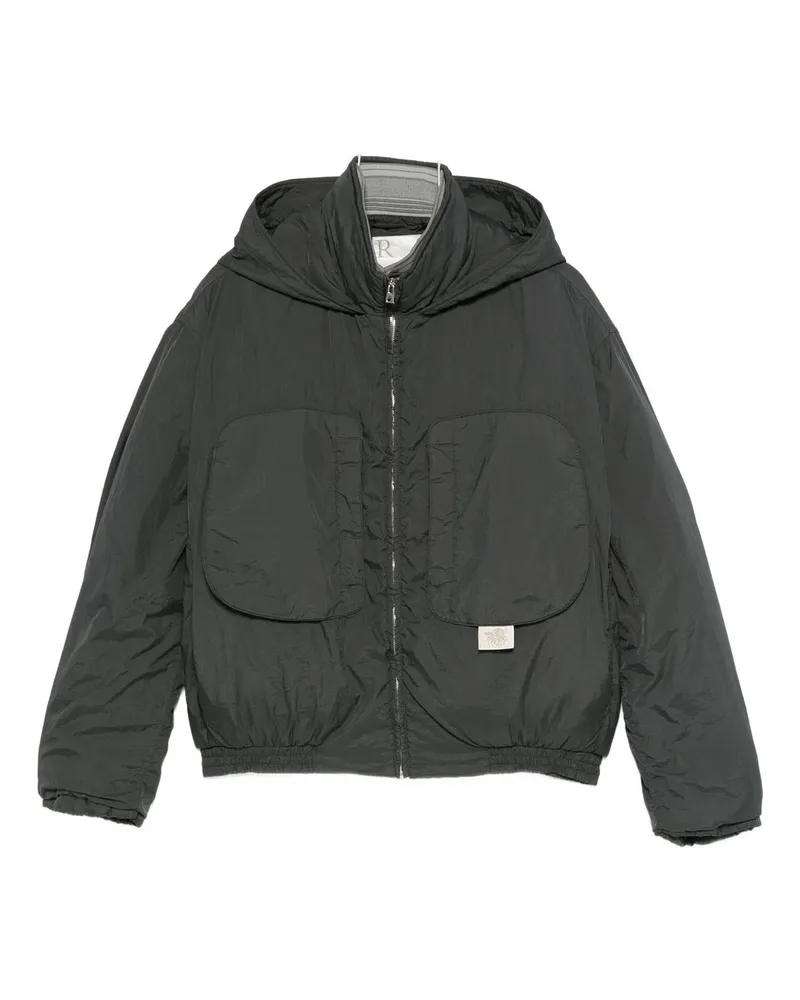 RANRA Purs Padded Nylon Hoodie Jacket Grau