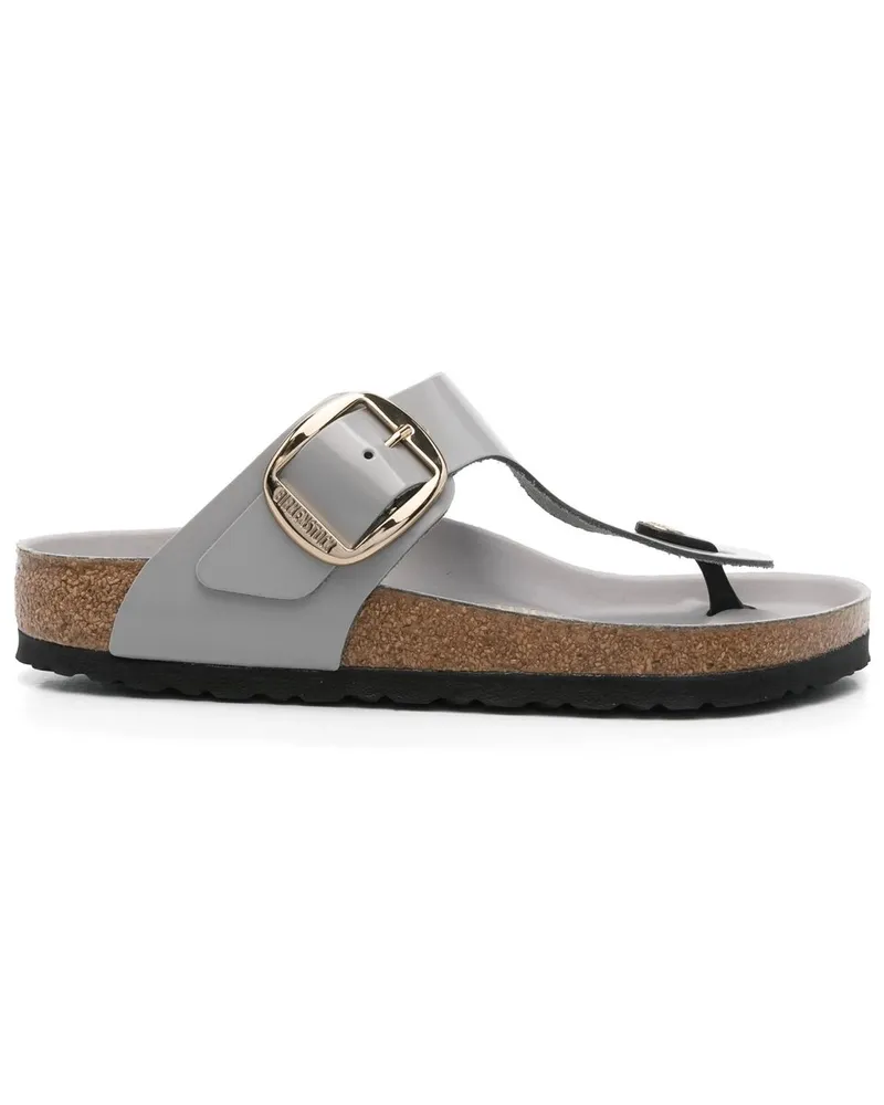 Birkenstock Gizeh Big Buckle Shine Stone Coin, Natural Lea Grau
