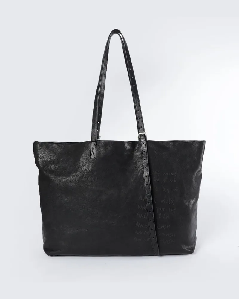 Ann Demeulemeester Bess Tote Bag With Print "angel Mine Schwarz