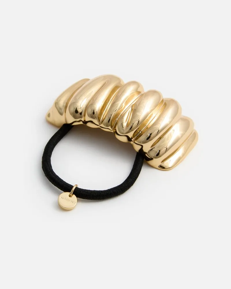 Self-Portrait Mottled Gold Hair Cuff Gold