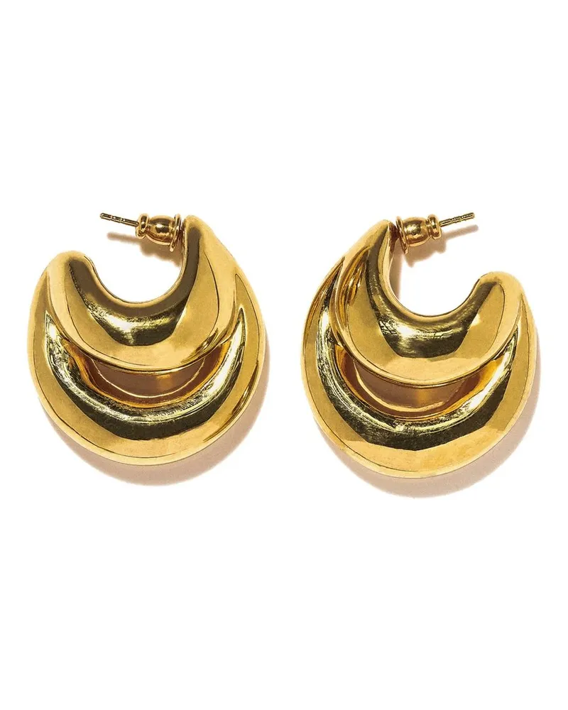 PANCONESI Double Blow up Earrings Gold