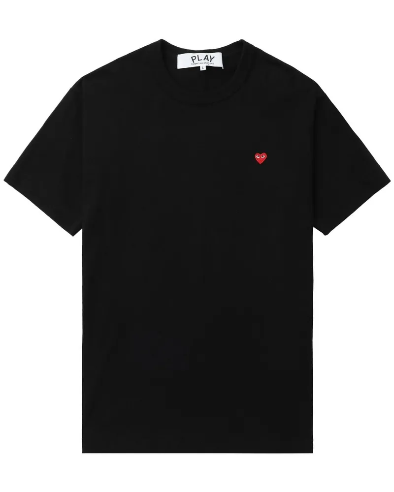 Comme des Garçons u T-shirt Small Red Emblem Knit Schwarz
