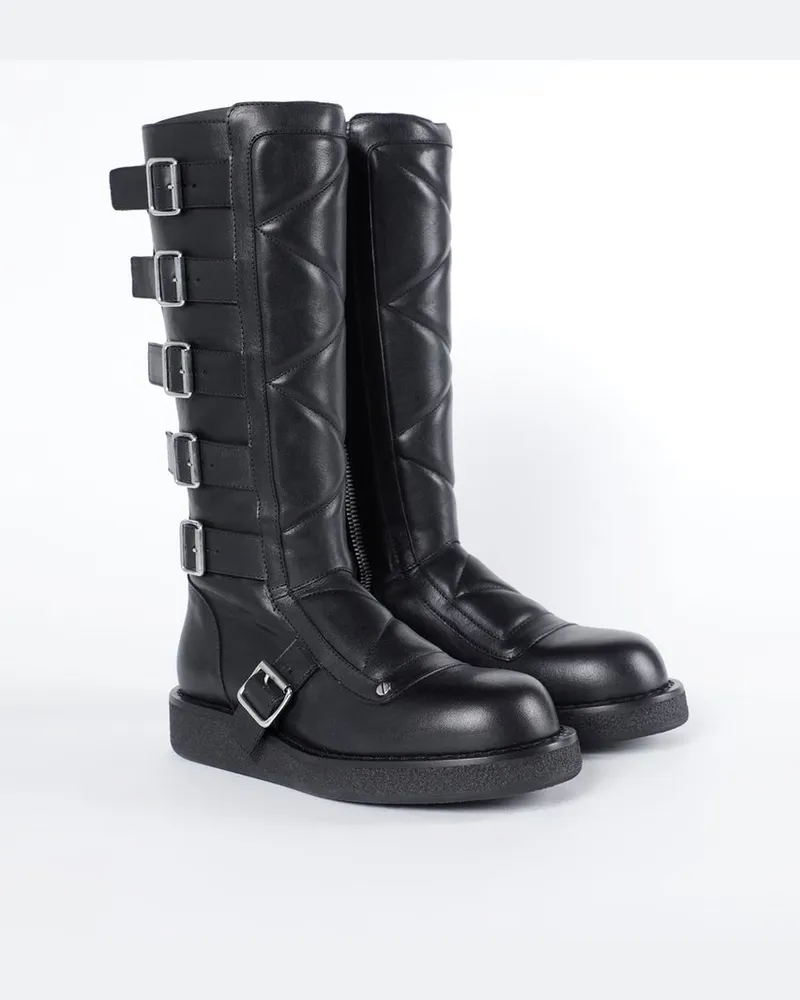 Ann Demeulemeester Ditte Rounded Boots With Belts Schwarz