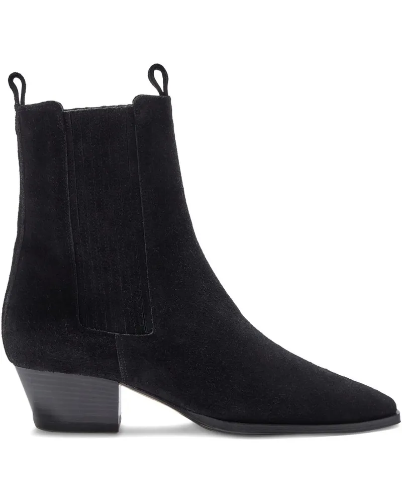 aeyde Agata Cow Suede Leather Black Schwarz