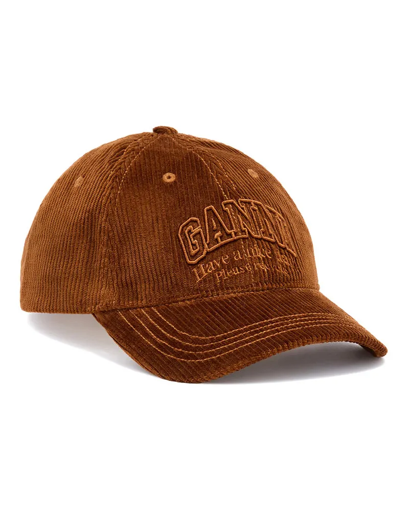 Ganni Corduroy  Cap Braun
