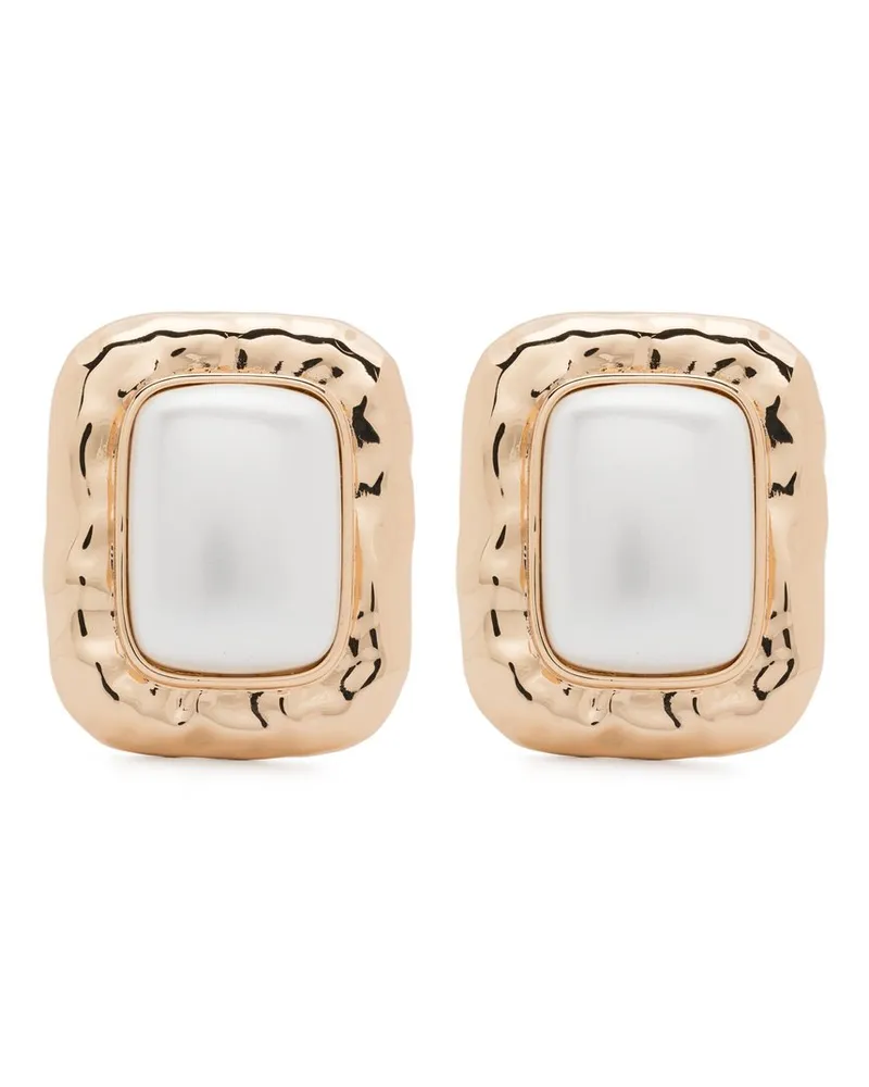 Self-Portrait Marmorierte Gold-Perlenohrringe Rs25600eagd Gold