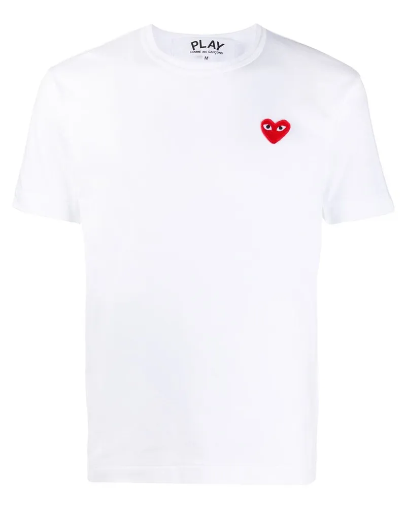 Comme des Garçons u T-shirt Red Emblem Knit Weiß