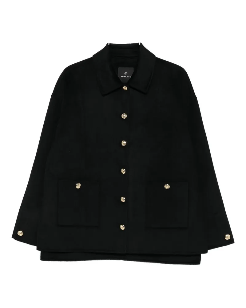 Anine Bing Luca Jacket - Black Cashmere Blend Schwarz