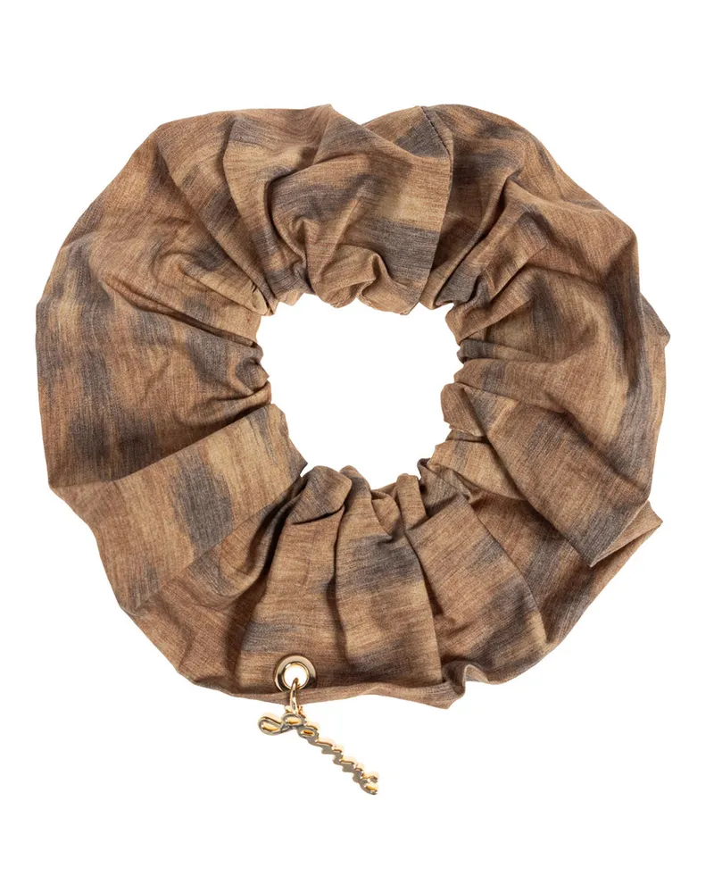 Ganni Printed Ikat Scrunchie Braun