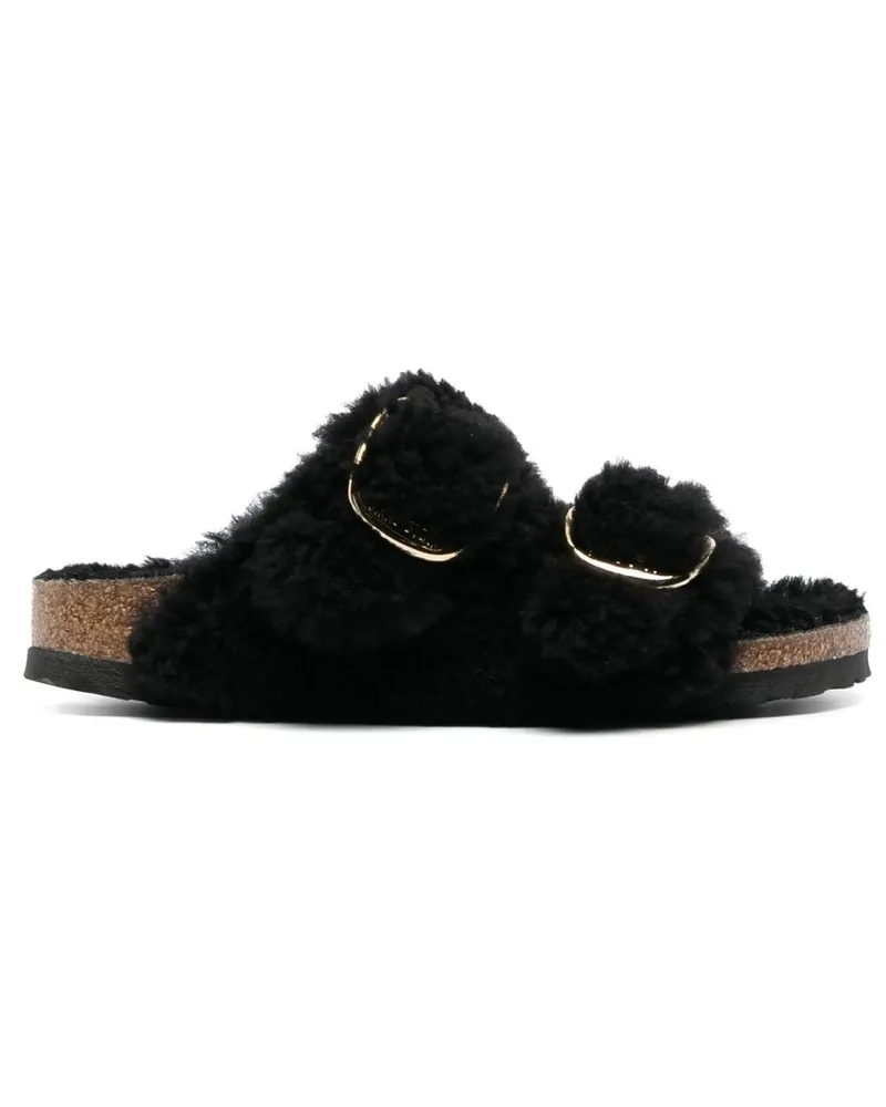 Birkenstock Arizona Big Buckle Shearling Teddy Black Gold, Fur Schwarz