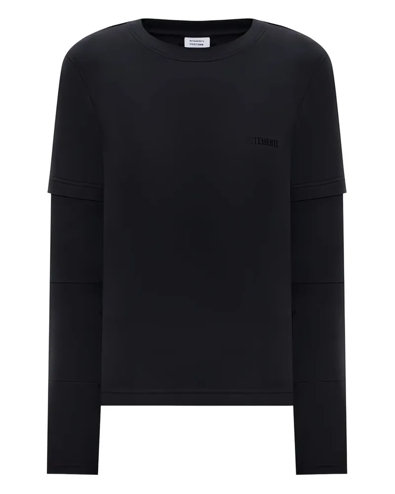 VETEMENTS Logo Reworked Fitted Longsleeve Schwarz