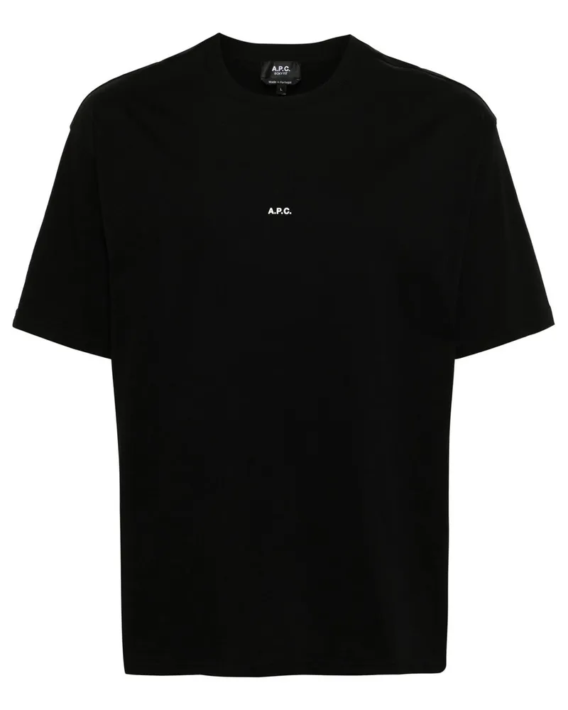 A.P.C. Tshirt Boxy Micro Logo Gots Schwarz
