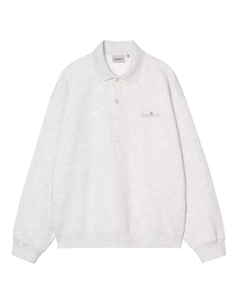 Carhartt WIP Wip Label Polo Sweat Grau