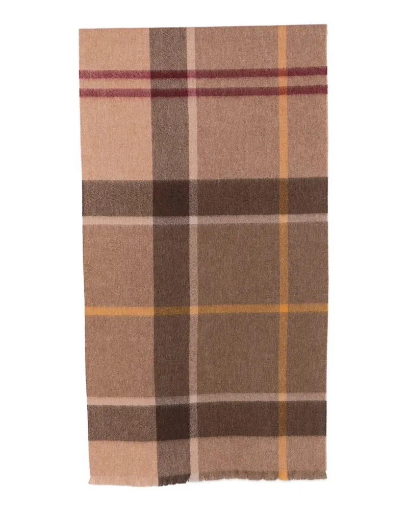 Barbour Rosefield Tartan Scarf Braun