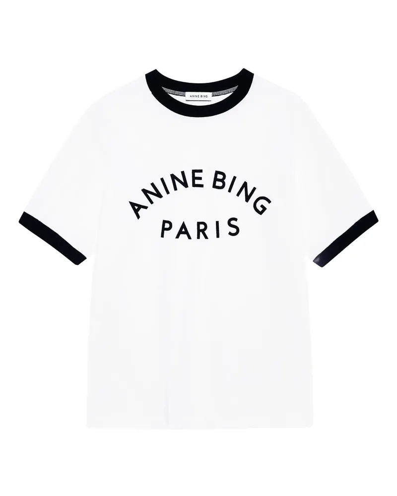 Anine Bing Jaylin Tee Paris - Ivory Beige