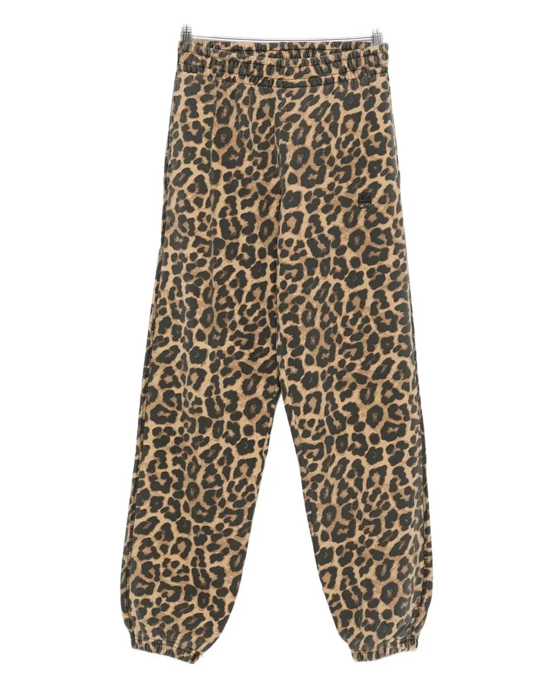 Anine Bing Karter Jogger Framed Monogram - Black And Brown Leopard Mehrfarbig