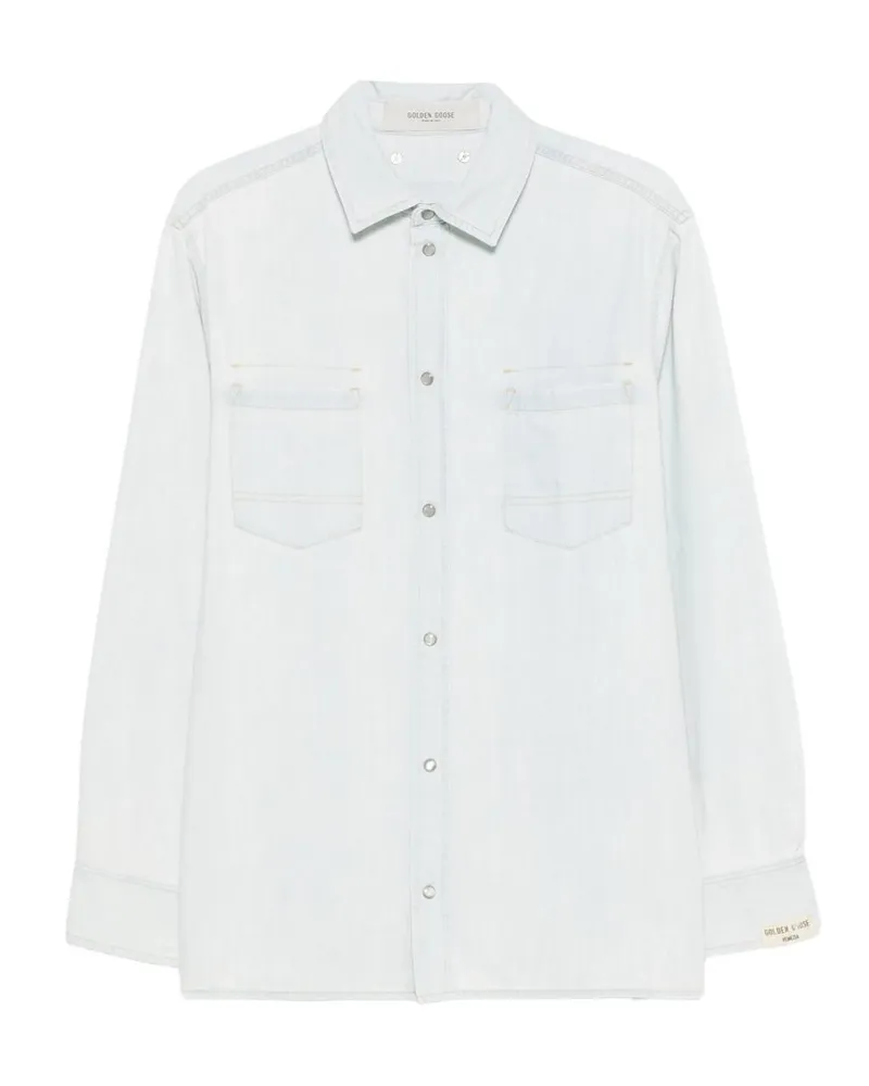 Golden Goose Journey M`s Over Shirt Pedro Pastel Full Sky Wash Blau
