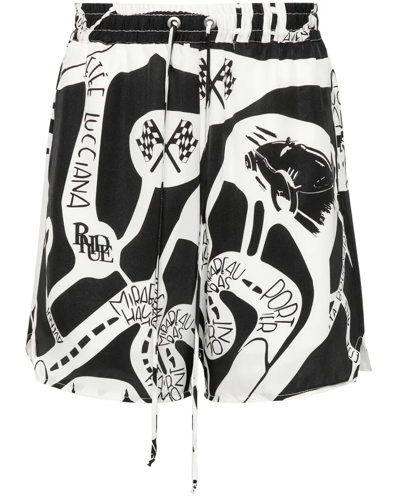 RHUDE Strada Seiden-Shorts Rhss24sh16174119 Schwarz