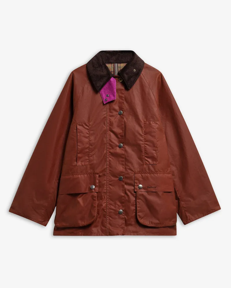 Barbour ba x Paul Smith Beauf Wax Jkt Fw26 Wax Cot Outw Braun