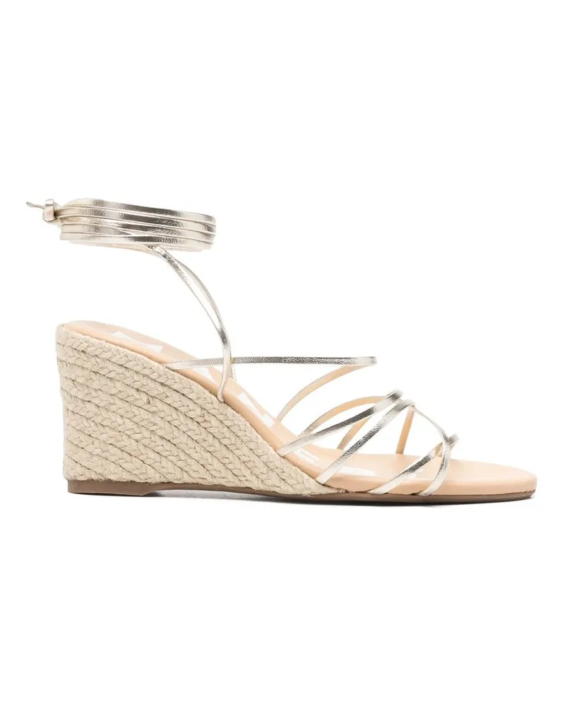 Manebí Lace-up Low Wedge Espadrilles Beige
