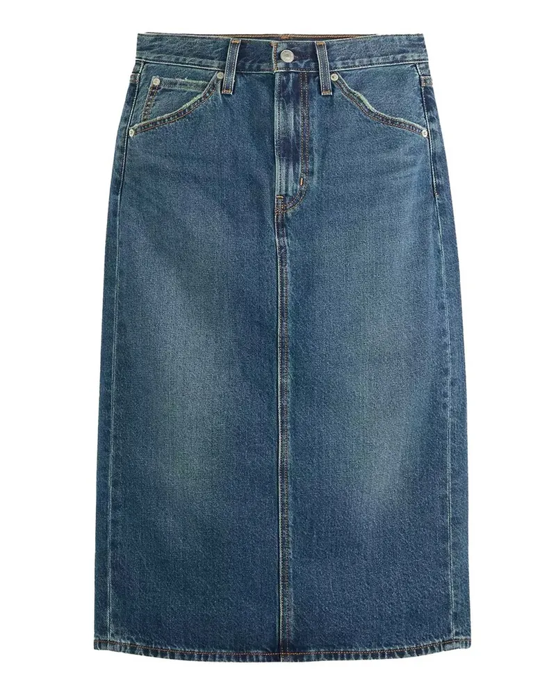 Levi's hr Back Slit Skirt Blau