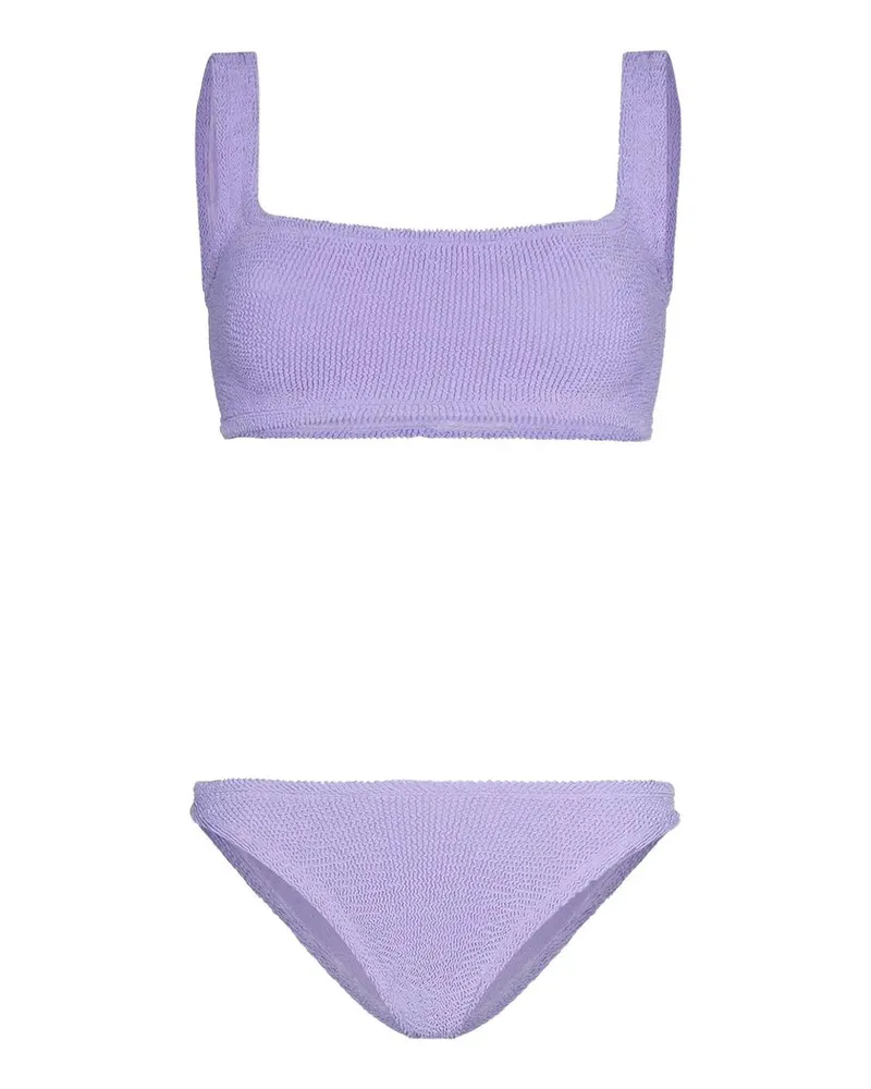 Hunza G Xandra Bikini Metallic Crinkle Rose