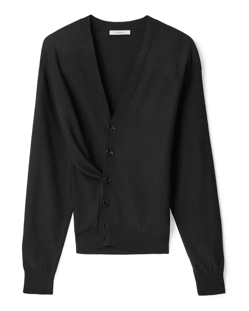 Christophe Lemaire Relaxed Twisted Cardigan Schwarz