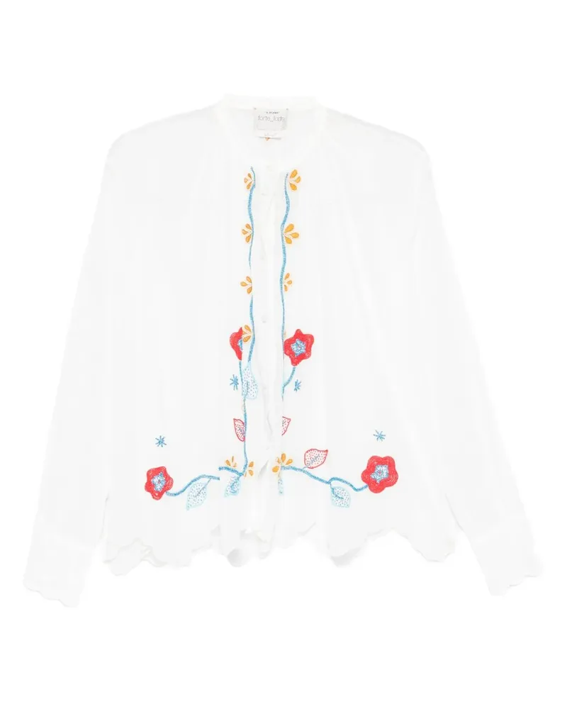 forte_forte Camicia Bohemienne Ricamo "broderie en Reve Weiß
