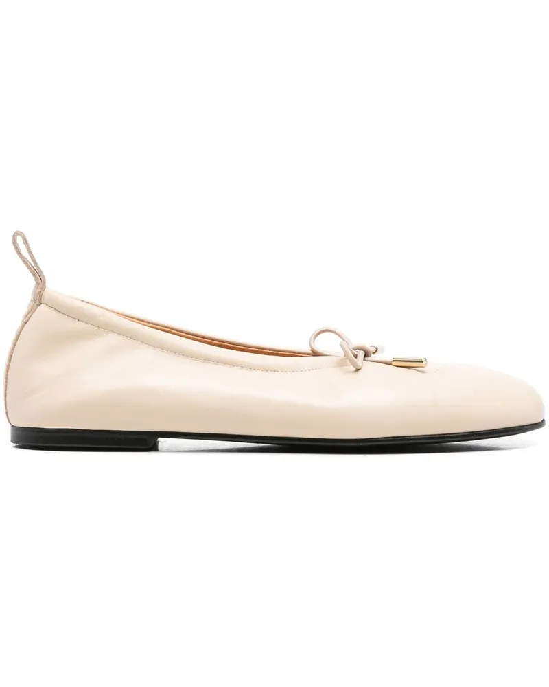 Alohas Rosalind Cream Leather Ballet Flats Beige