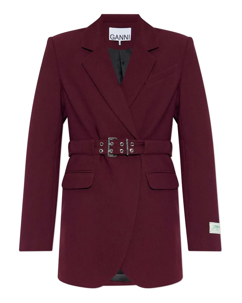 Ganni Future Twill Suiting Blazer Rot