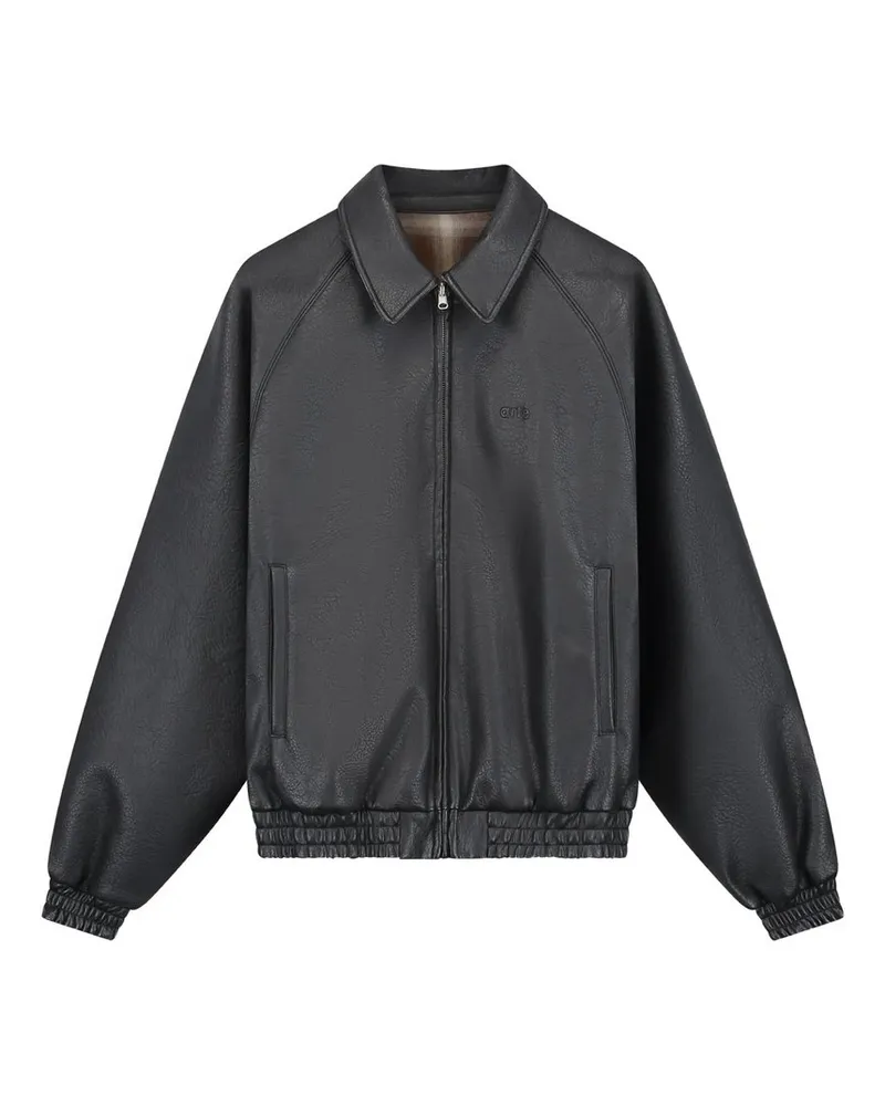 Arte Antwerp Reversible Leather Uniform Jacket Schwarz