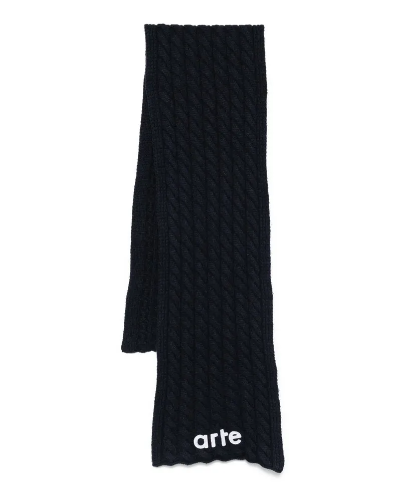 Arte Antwerp Textured Logo Scarf Blau