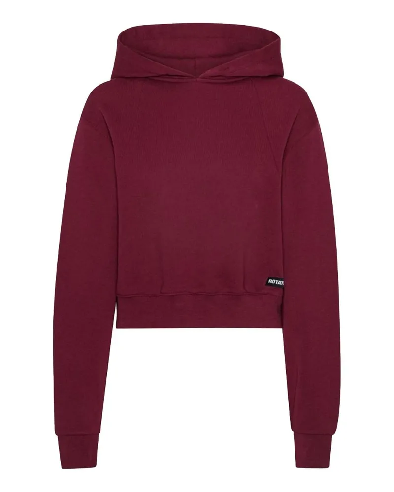 ROTATE Birger Christensen Terry Cropped Hoodie Rot