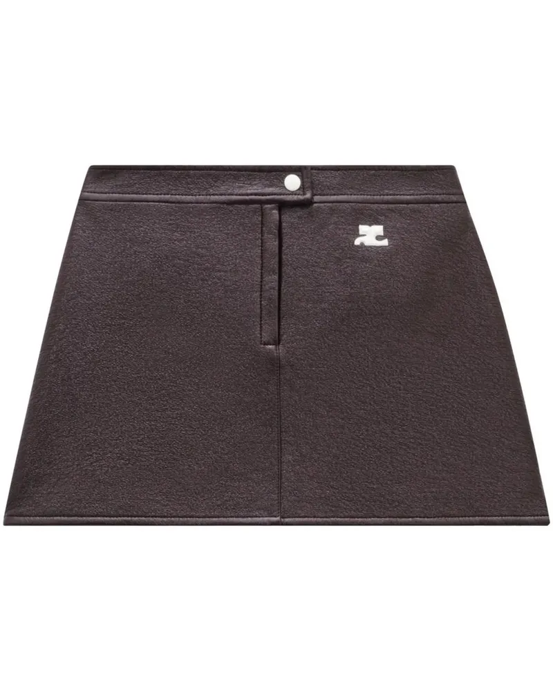Courrèges Reedition Vinyl Mini Skirt Braun