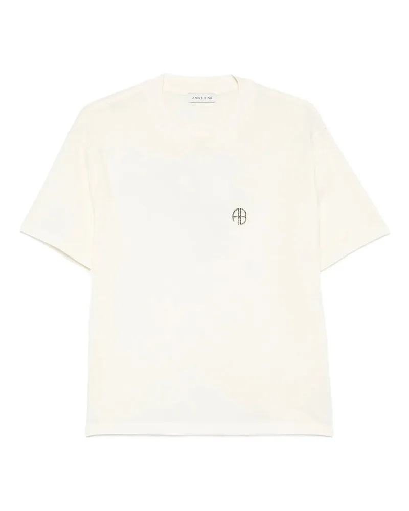 Anine Bing Wagner Tee Soft Stencil Weiß