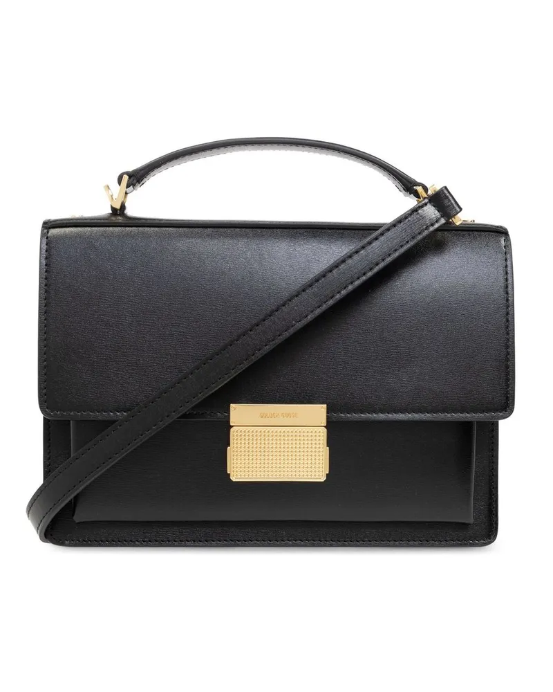 Golden Goose Venezia Tasche Palmellato-Lederkörper mit goldenen Metallelementen Gwa00467a00056590100 Schwarz