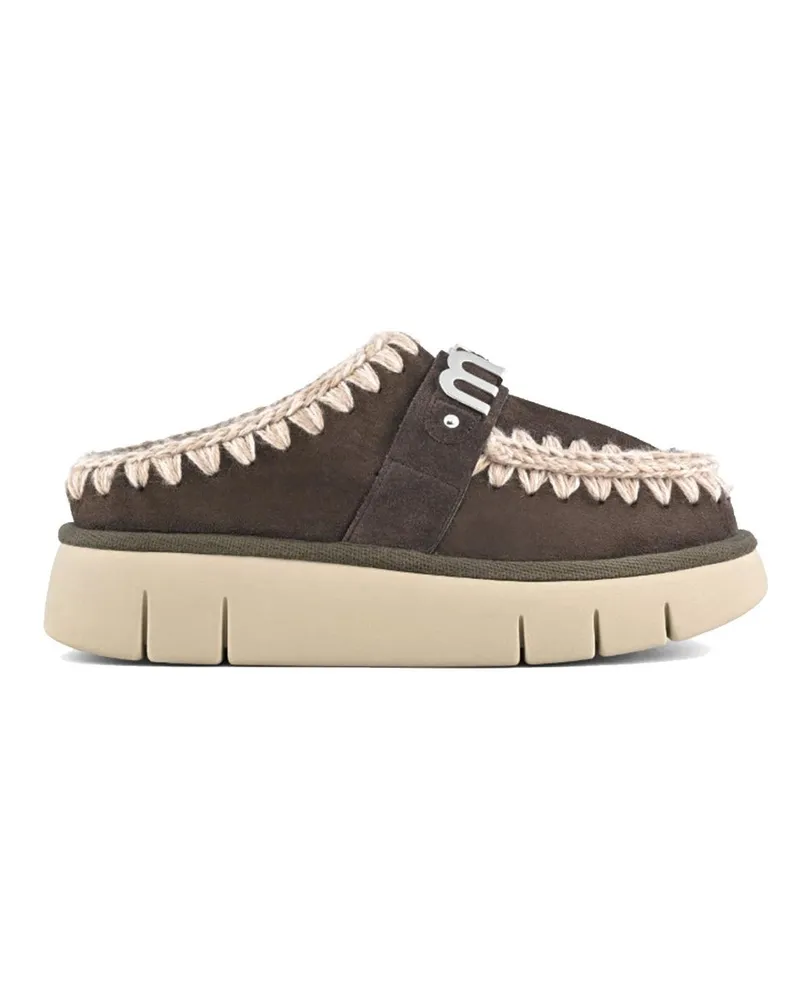 Mou Bounce Clog Metal Logo Braun