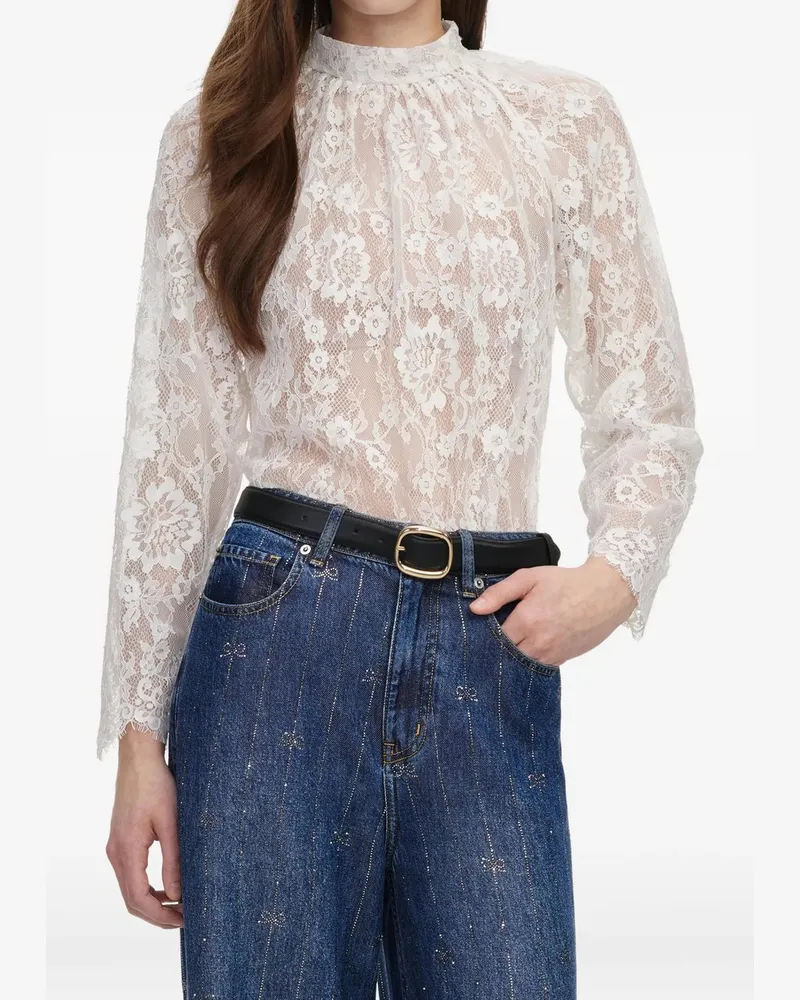 Self-Portrait White Lace Blouse Weiß