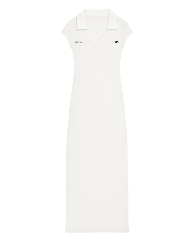 Courrèges Sports Polo Long Dress Weiß
