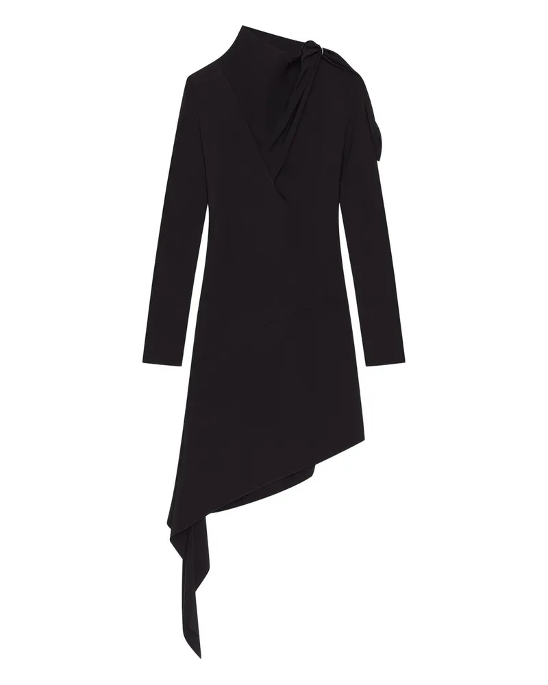 Courrèges Knotted Satin Dress Schwarz