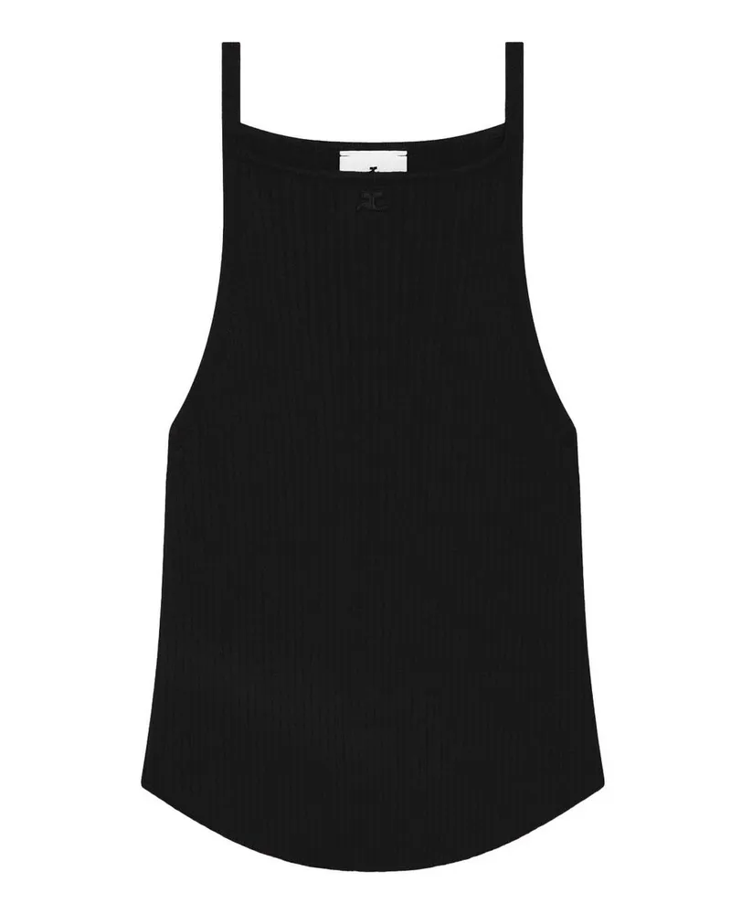 Courrèges Circle Knit Top Schwarz