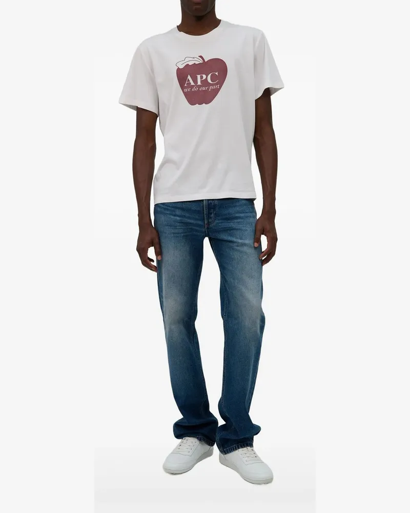 A.P.C. Tshirt Manches Courtes Pomme Gots Weiß