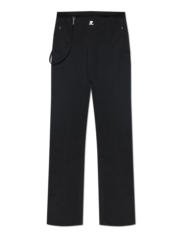 Courrèges Flare Interlock Tracksuit Pants Schwarz