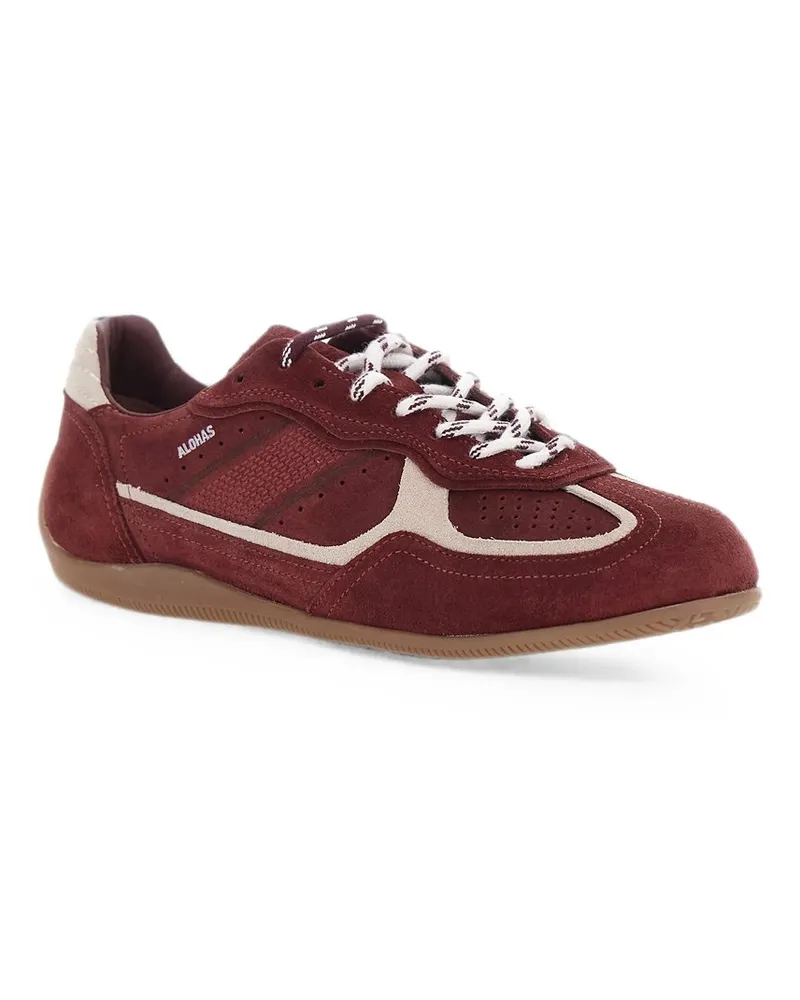 Alohas Tb.91 Suede Burgundy Leather Sneakers Rot