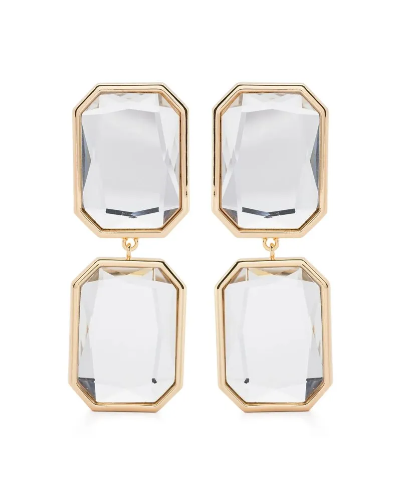 Self-Portrait Crystal Tiered Earrings Ss25603egd Gold